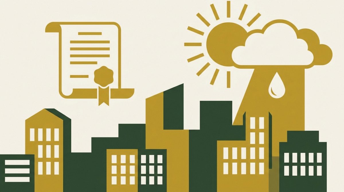 Illustration Klimaanpassungsgesetz KAnG — Pflichten für Kommunen und Förderung im Überblick
