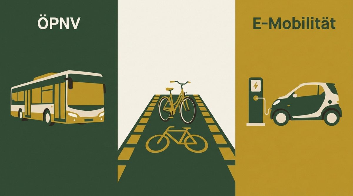 Klimafreundliche Mobilität in Kommunen — ÖPNV, Radverkehr und E-Mobilität im Vergleich